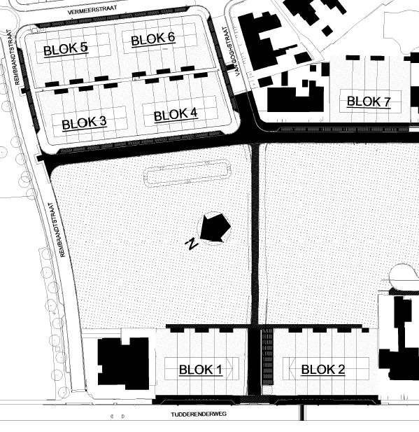 Situatie 42 woningen blok 1 t/m 7