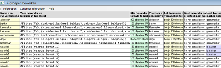 Of misschien nog beter we verzinnen daar ook een formule voor Bij telgroep waarde 1 vullen we als formule in #Filter(waarde,bevat,1) op deze manier heb je ook voor volgende keer geregeld dat het