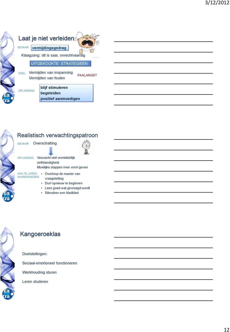 LEREN VAARDIGHEDEN Verwacht niet onmiddellijk zelfstandigheid Moeilijke stappen mee vorm geven Overloop de manier van vraagstelling Durf opnieuw te