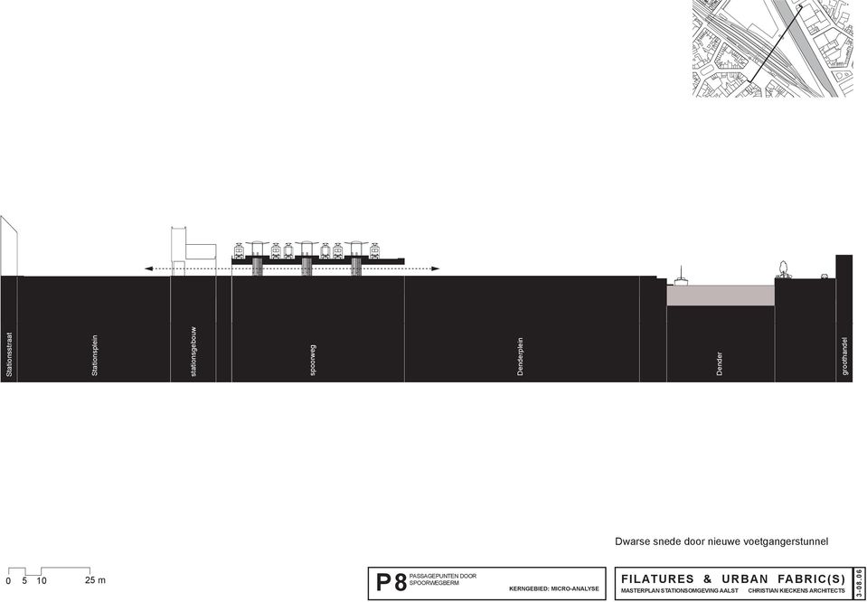 Dwarse snede door nieuwe voetgangerstunnel 0