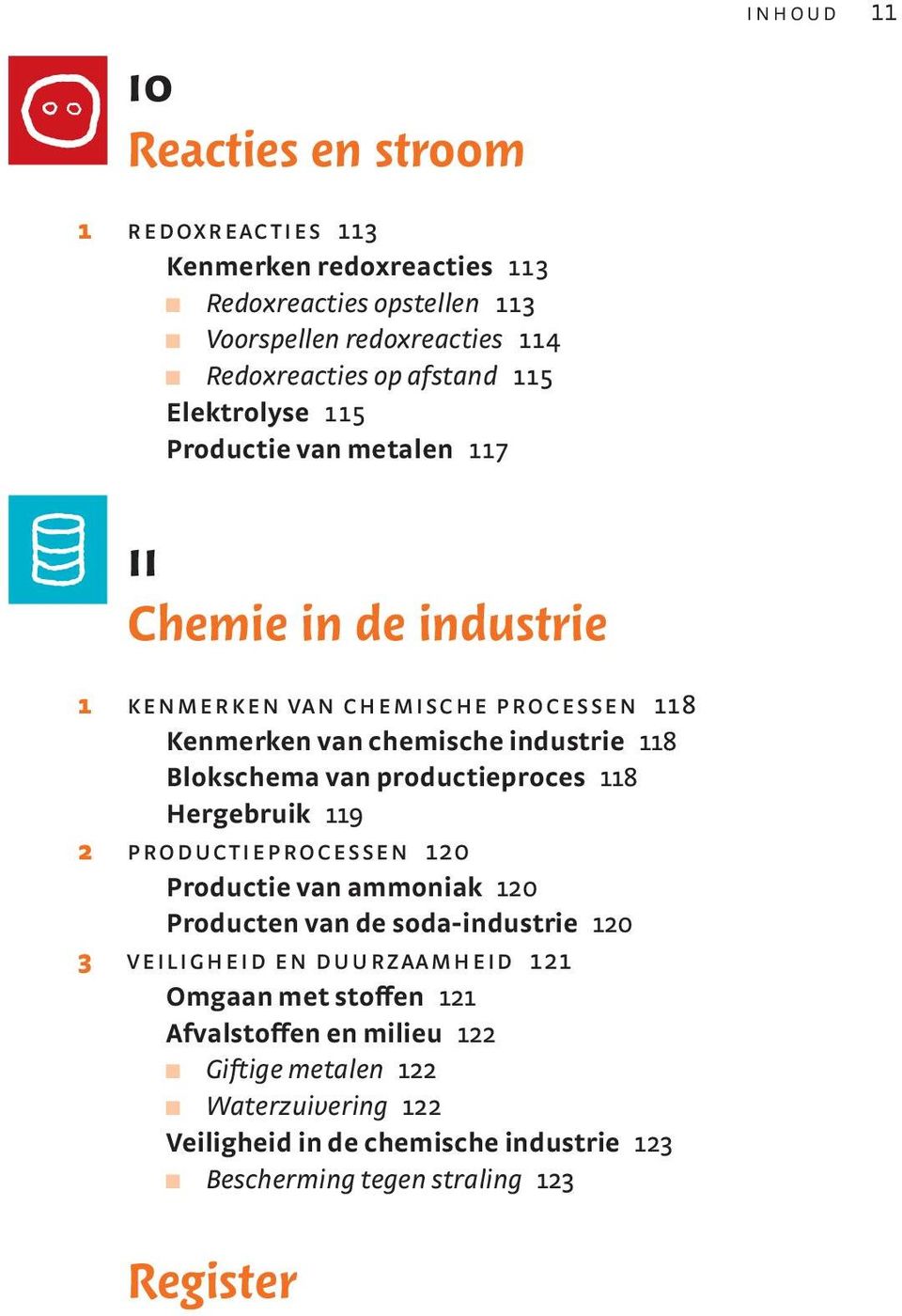 Blokschema van productieproces 118 Hergebruik 119 2 productieprocessen 120 Productie van ammoniak 120 Producten van de soda-industrie 120 3 veiligheid en duurzaamheid