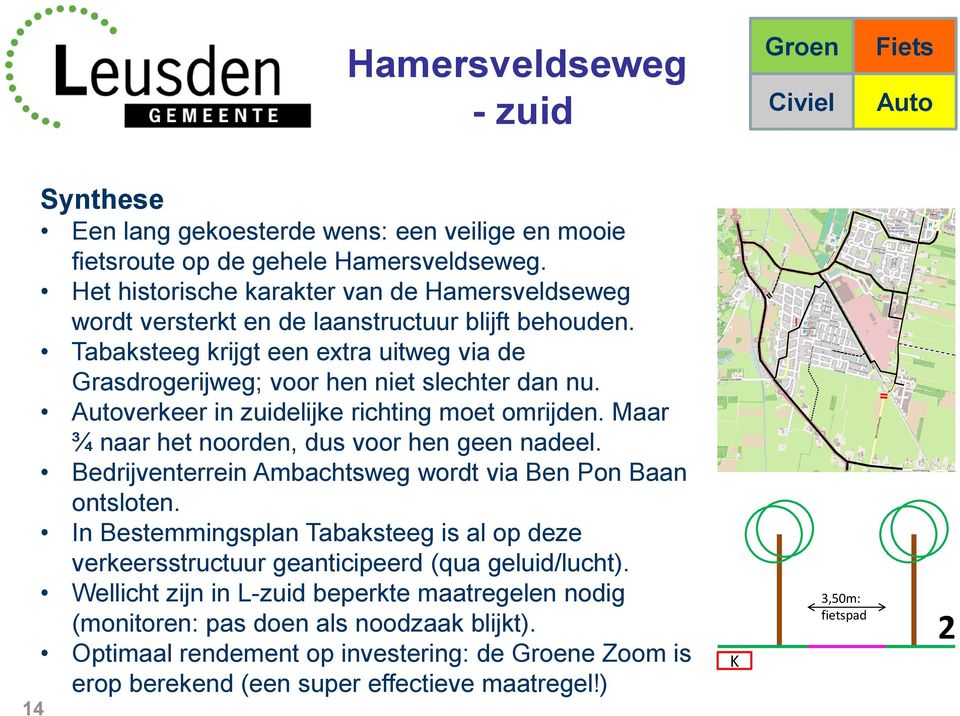 verkeer in zuidelijke richting moet omrijden. Maar ¾ naar het noorden, dus voor hen geen nadeel. Bedrijventerrein Ambachtsweg wordt via Ben Pon Baan ontsloten.