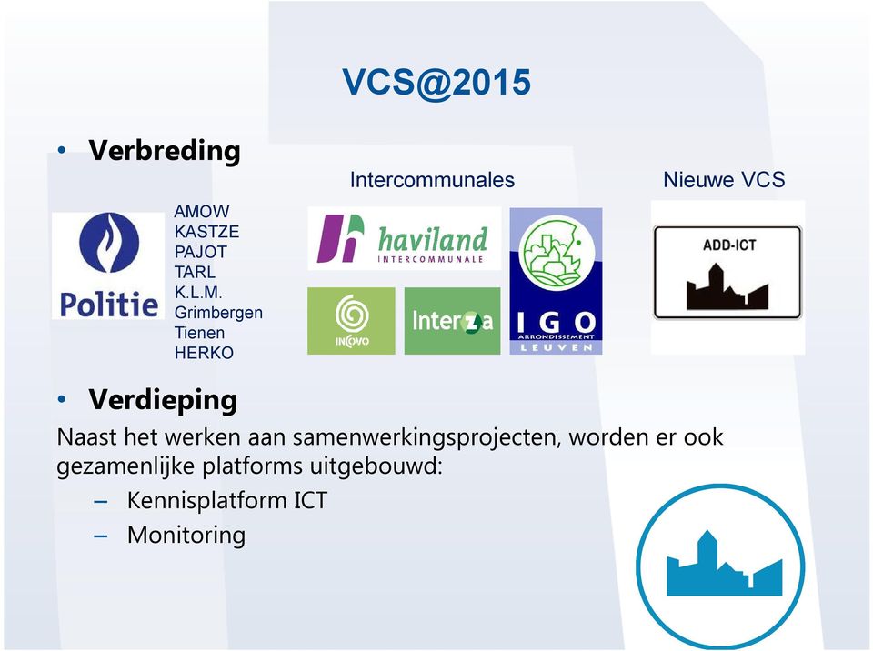 Grimbergen Tienen HERKO VCS@2015 Intercommunales Nieuwe