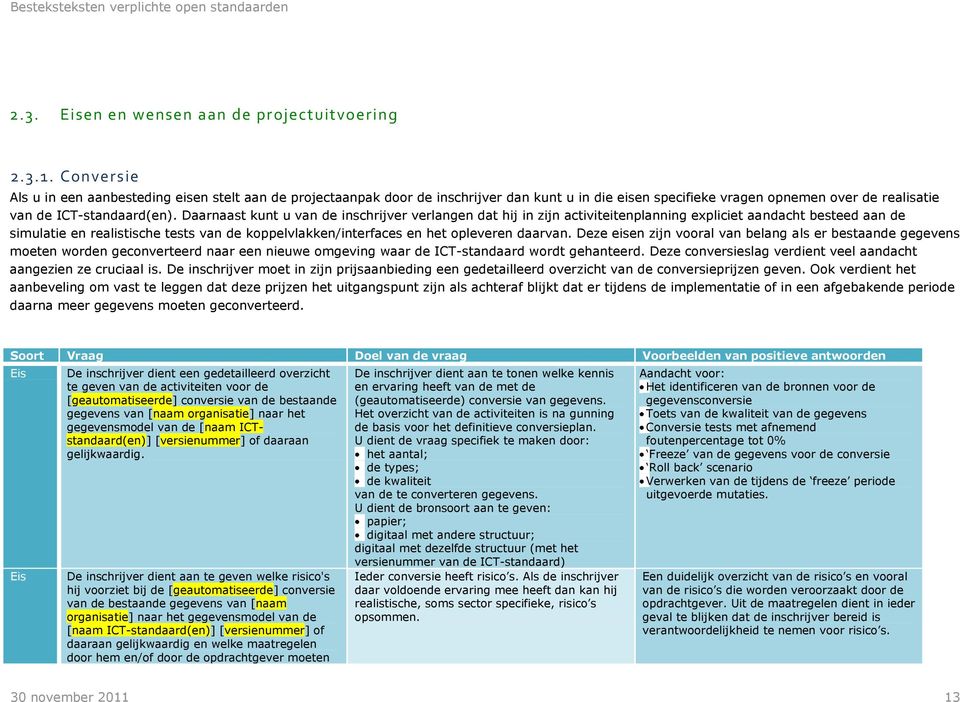 Daarnaast kunt u van de inschrijver verlangen dat hij in zijn activiteitenplanning expliciet aandacht besteed aan de simulatie en realistische tests van de koppelvlakken/interfaces en het opleveren