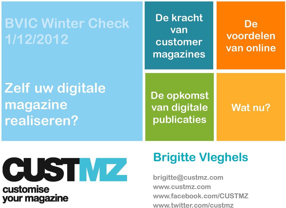 De opkomst van digitale publicaties What can CUSTMZ offer you?