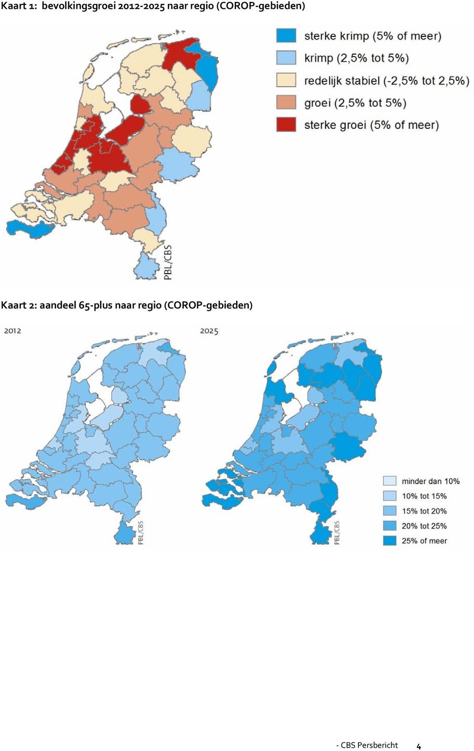 Kaart 2: aandeel 65 plus naar