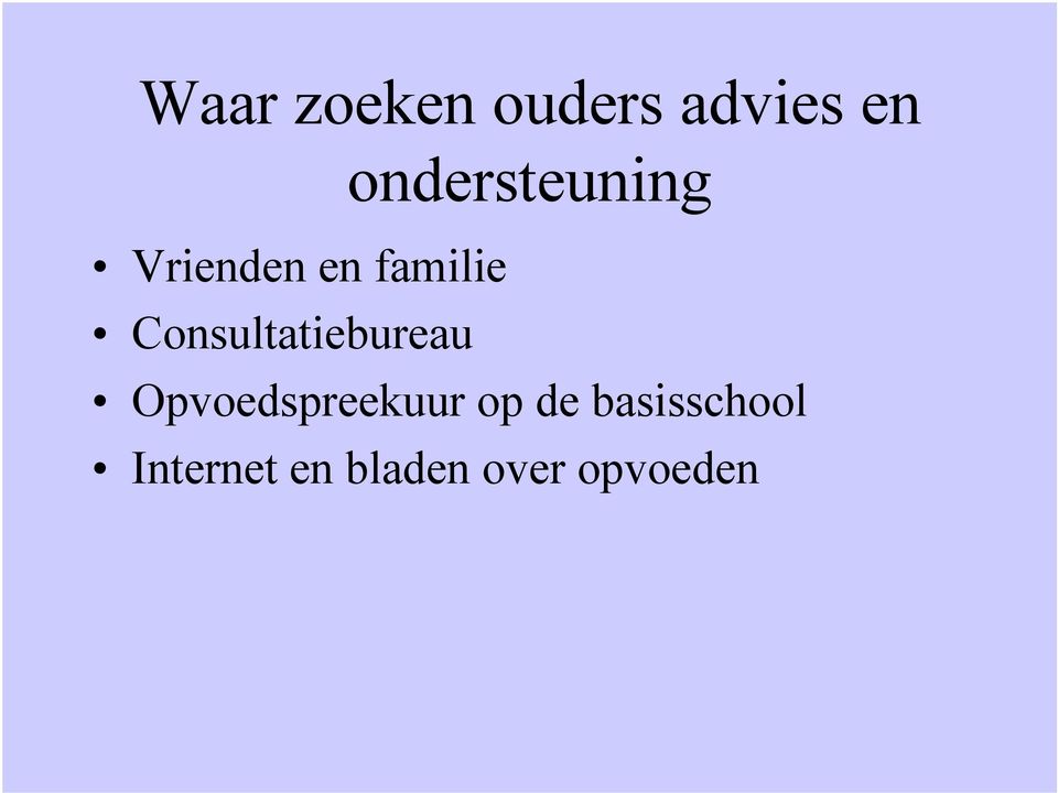 Consultatiebureau Opvoedspreekuur op