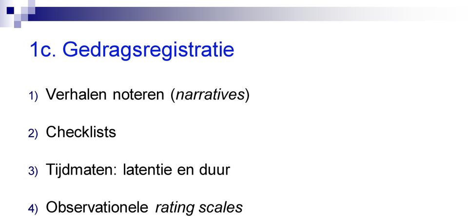 Checklists 3) Tijdmaten: