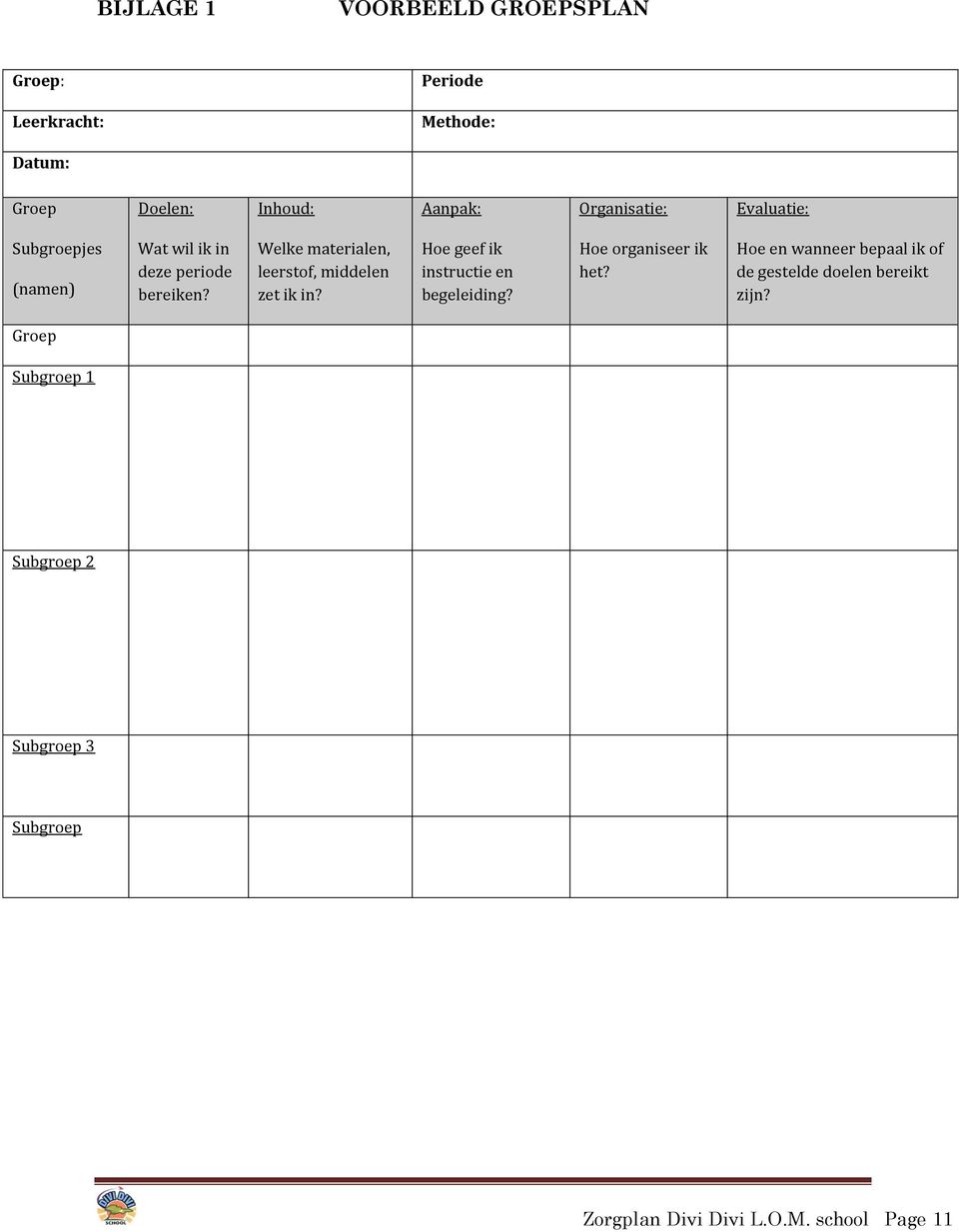 Welke materialen, leerstof, middelen zet ik in? Hoe geef ik instructie en begeleiding? Hoe organiseer ik het?