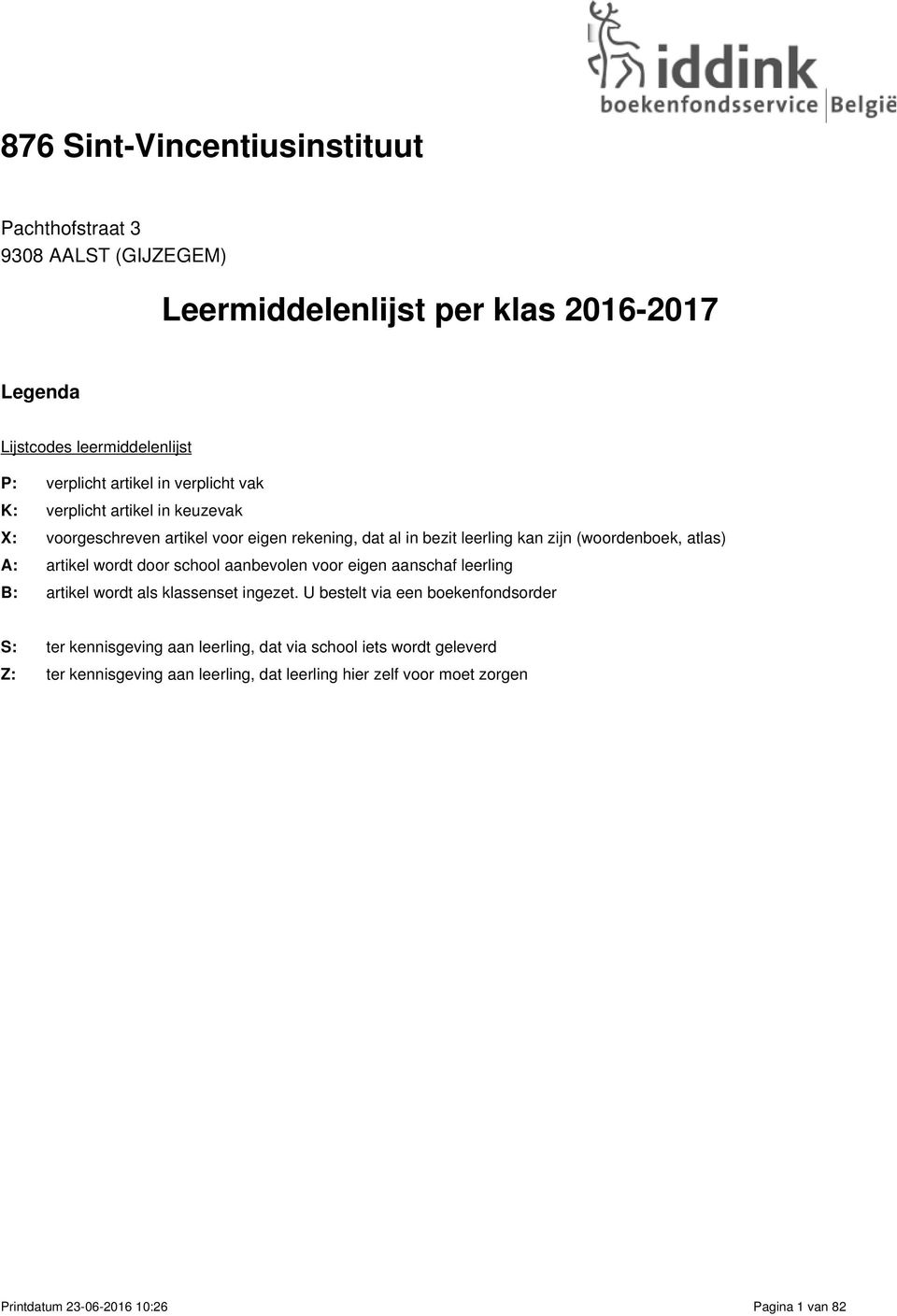 A: artikel wordt door school aanbevolen voor eigen aanschaf leerling B: artikel wordt als klassenset ingezet.