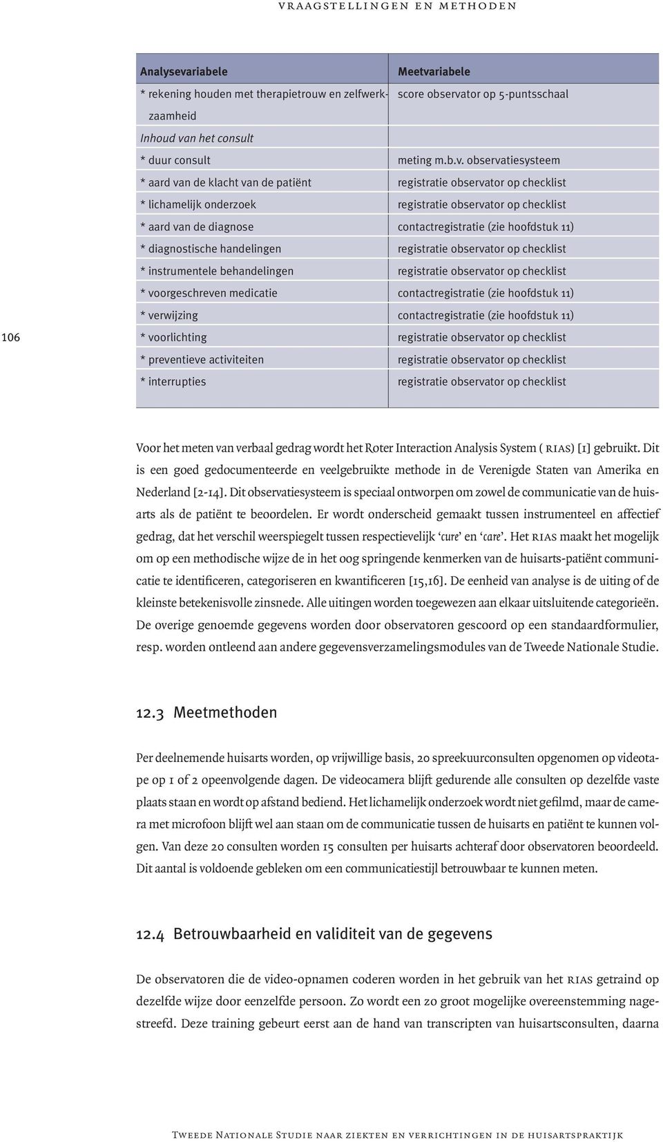 observatiesysteem * aard van de klacht van de patiënt registratie observator op checklist * lichamelijk onderzoek registratie observator op checklist * aard van de diagnose contactregistratie (zie