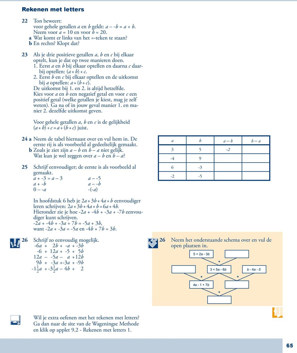 . Eerst b en c bij elkaar optellen en de uitkomst bij a optellen: a + (b + c). De uitkomst bij 1. en. is altijd hetzelfde.