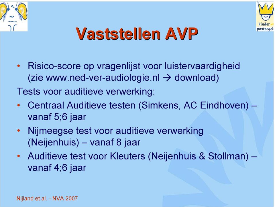 nl download) Tests voor auditieve verwerking: Centraal Auditieve testen (Simkens, AC