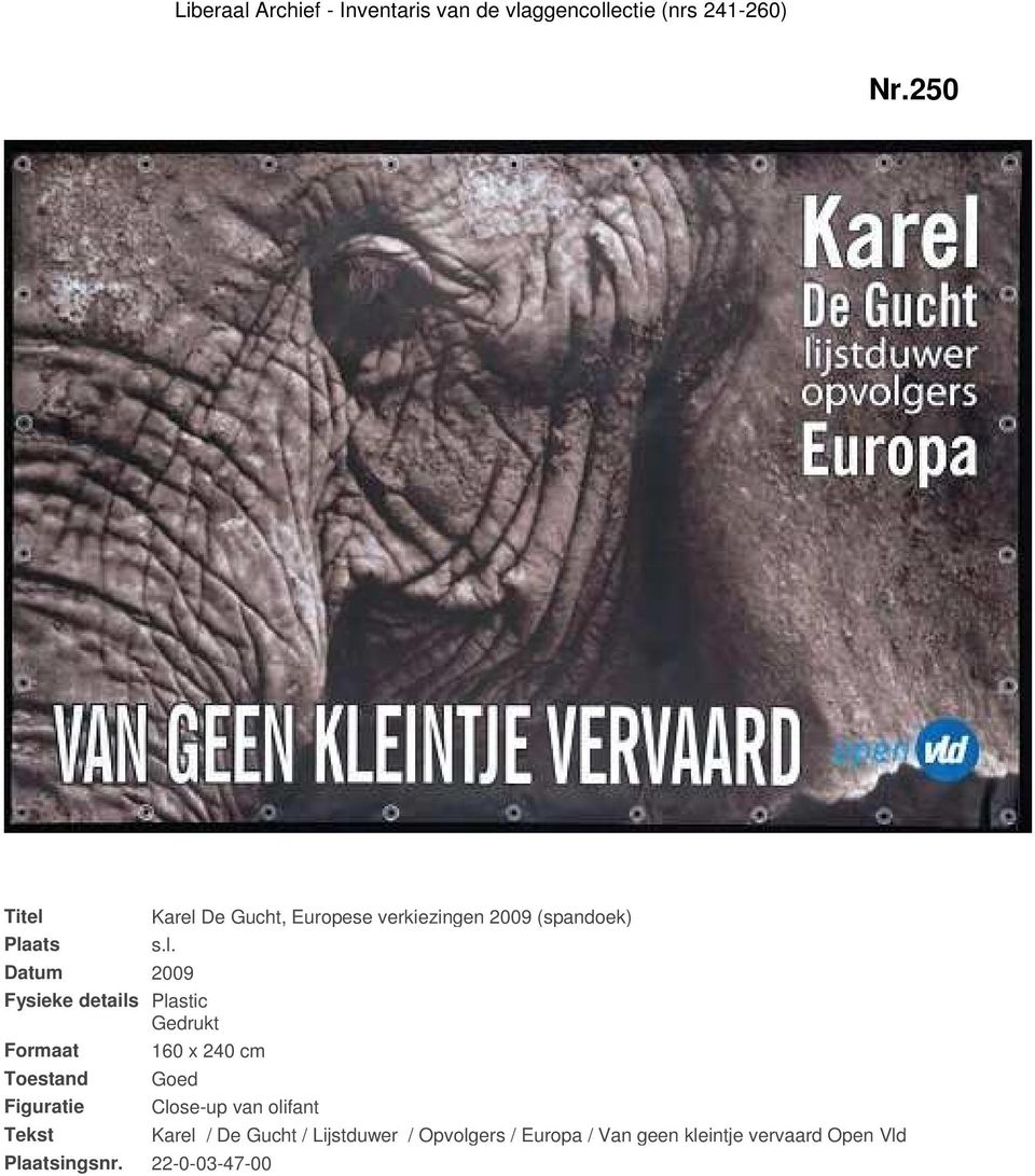van olifant Karel / De Gucht / Lijstduwer / Opvolgers /