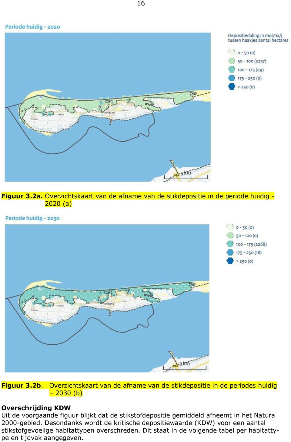 figuur blijkt dat de stikstofdepositie gemiddeld afneemt in het Natura 2000-gebied.