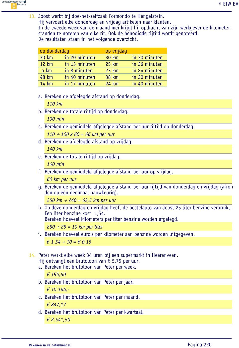 De resultaten staan in het volgende overzicht.