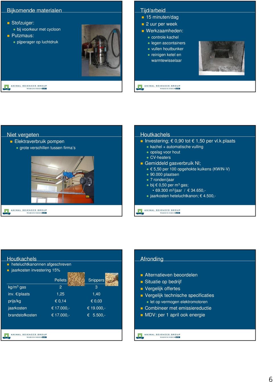 000 plaatsen 7 ronden/jaar bij 0,50 per m 3 gas; 69.300 m 3 /jaar / 34.650,- jaarkosten heteluchtkanon; 4.500,- Houtkachels heteluchtkanonnen afgeschreven jaarkosten investering 15% kg/m 3 gas inv.