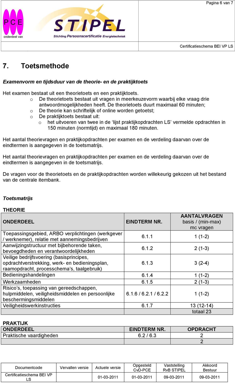 De theorietoets duurt maximaal 60 minuten; o De theorie kan schriftelijk of online worden getoetst; o De praktijktoets bestaat uit: o het uitvoeren van twee in de lijst praktijkopdrachten vermelde