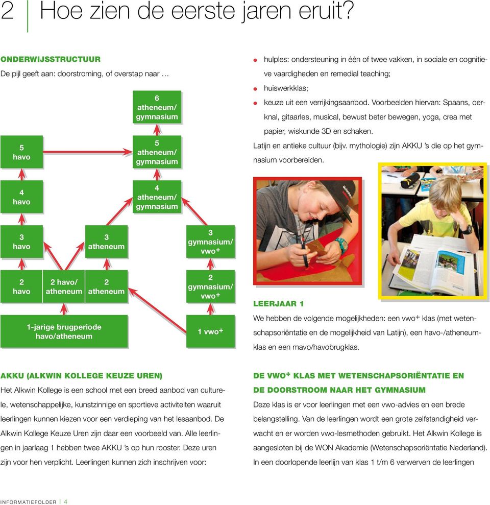 vaardigheden en remedial teaching; l huiswerkklas; l keuze uit een verrijkingsaanbod.