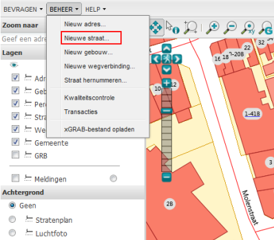 Lara stappenplan SCENARIO: STRAAT HERNOEMEN Voorbeeld: in Wetteren krijgt een stuk van de Molenstraat een andere naam. De daar bestaande adressen moeten dus ook worden aangepast.