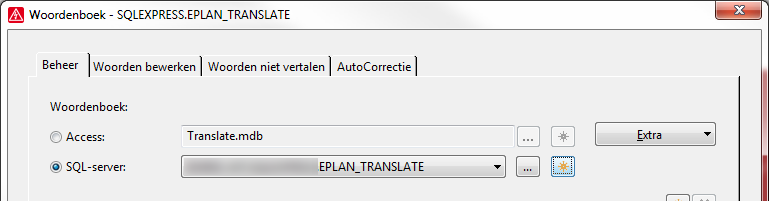 SQL databank aanmaken voor woordenboek 1. Klik op [Extra] > Nieuw in het Woordenboek venster. 2.