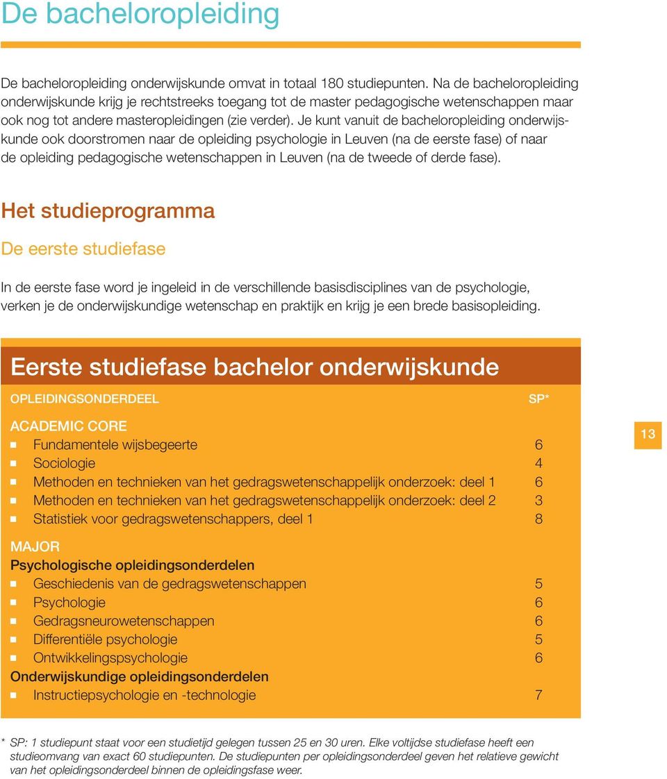 Je kut vauit de bacheloropleidig oderwijs - kude ook doorstrome aar de opleidig psychologie i Leuve (a de eerste fase) of aar de opleidig pedagogische weteschappe i Leuve (a de tweede of derde fase).