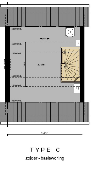 Starterswoning 2 de verdieping platdak (optioneel): Vaste trap naar 2 de verdieping Grote praktische ruimte met veel mogelijkheden; Dakterras kan als