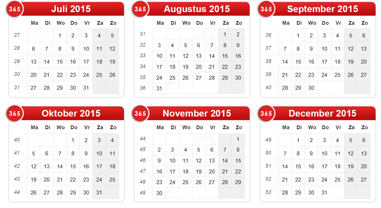 Release kalender 2015 Status kalender Juli: