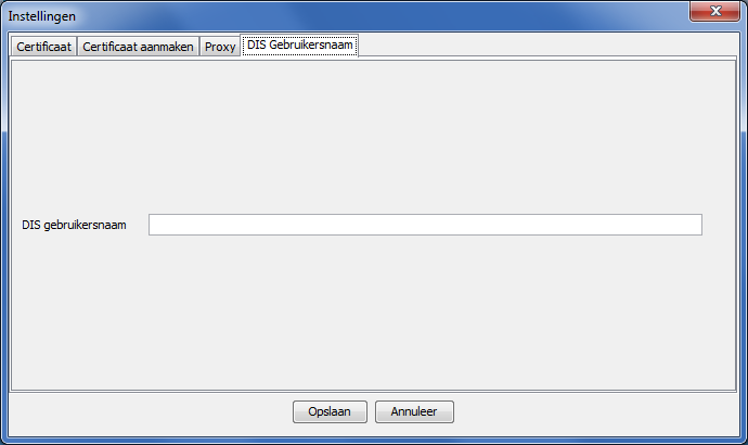 6.4 Het tabblad Proxy (optioneel) In onderstaand tabblad kan het gebruik van een proxy server door de PVM DIS applicatie worden ingesteld.