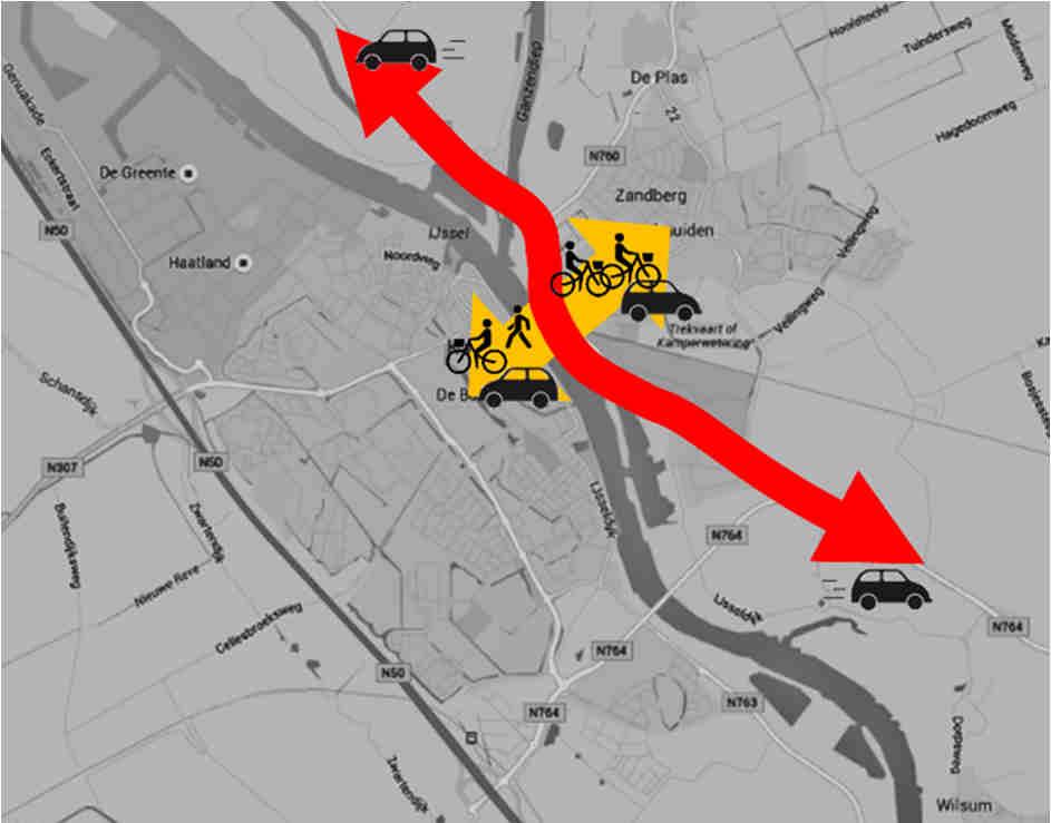 Testmaatregel 3: Minder auto s op de Zwolseweg Verkeer Kampen-in krijgt voorrang boven verkeer Zwolseweg-Spoorkade (VRI) Opstelruimte bij verkeerslicht op Zwolseweg