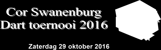Sportief nieuws Cor Swanenburg darttoernooi 2016 Op zaterdag 29 oktober a.s. wordt weer het jaarlijkse Cor Swanenburg darttoernooi georganiseerd in Speeltuinvereniging Westerkwartier in Leiden.
