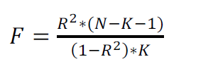 F-toets op de R 2 Vervolgens wordt een F-toets uitgevoerd om te toetsen of de R 2 gelijk is aan 0.