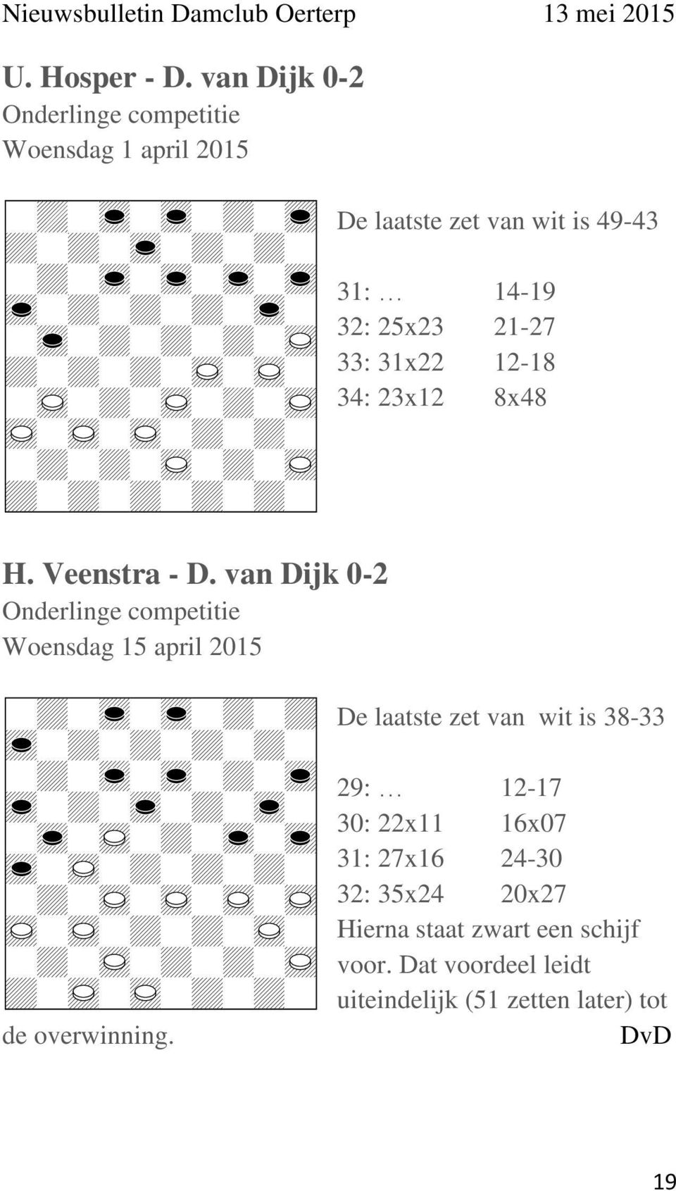 21-27 33: 31x22 12-18 34: 23x12 8x48 H. Veenstra - D.