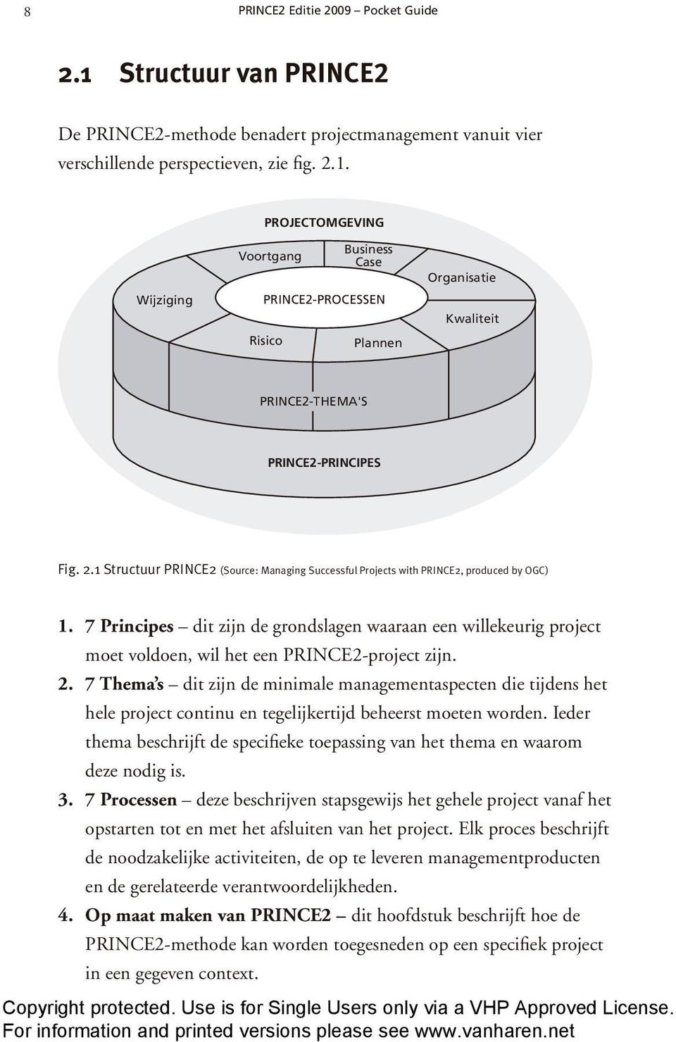 7 Principes dit zijn de grondslagen waaraan een willekeurig project moet voldoen, wil het een PRINCE2-project zijn. 2.