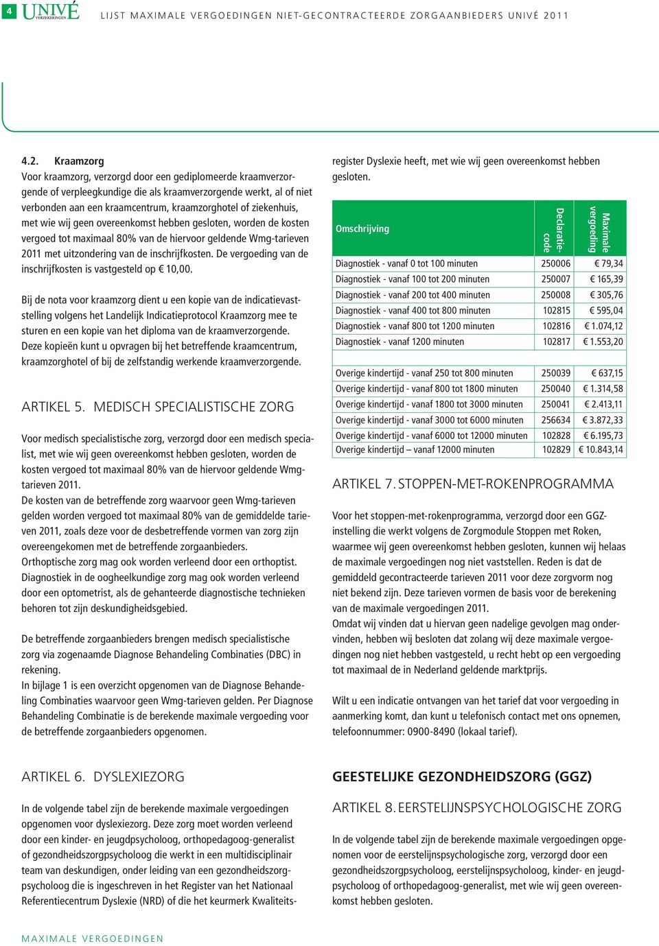 Kraamzorg Voor kraamzorg, verzorgd door een gediplomeerde kraamverzorgende of verpleegkundige die als kraamverzorgende werkt, al of niet verbonden aan een kraamcentrum, kraamzorghotel of ziekenhuis,