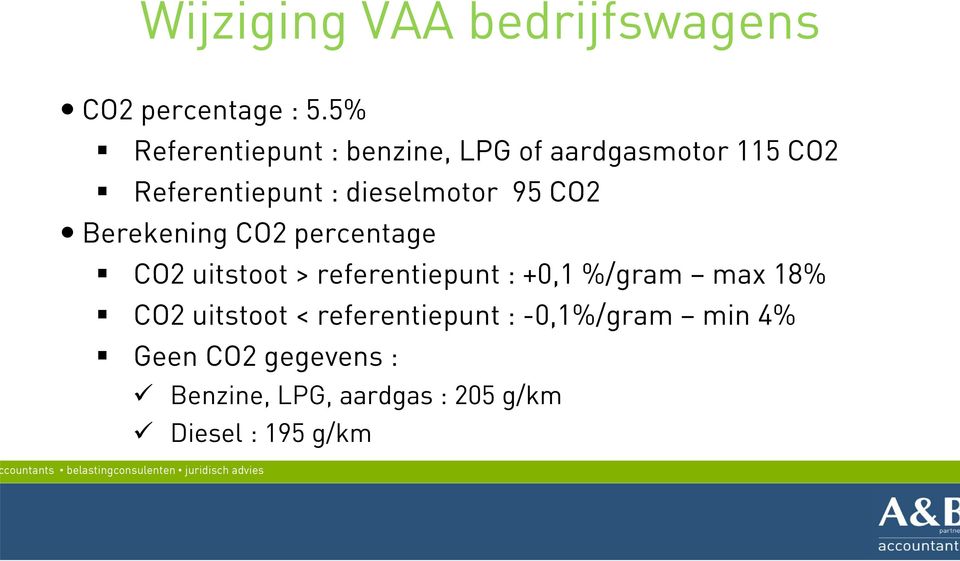 dieselmotor 95 CO2 Berekening CO2 percentage CO2 uitstoot > referentiepunt : +0,1
