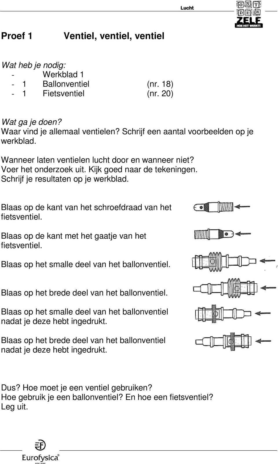 Blaas op de kant van het schroefdraad van het fietsventiel. Blaas op de kant met het gaatje van het fietsventiel. Blaas op het smalle deel van het ballonventiel.