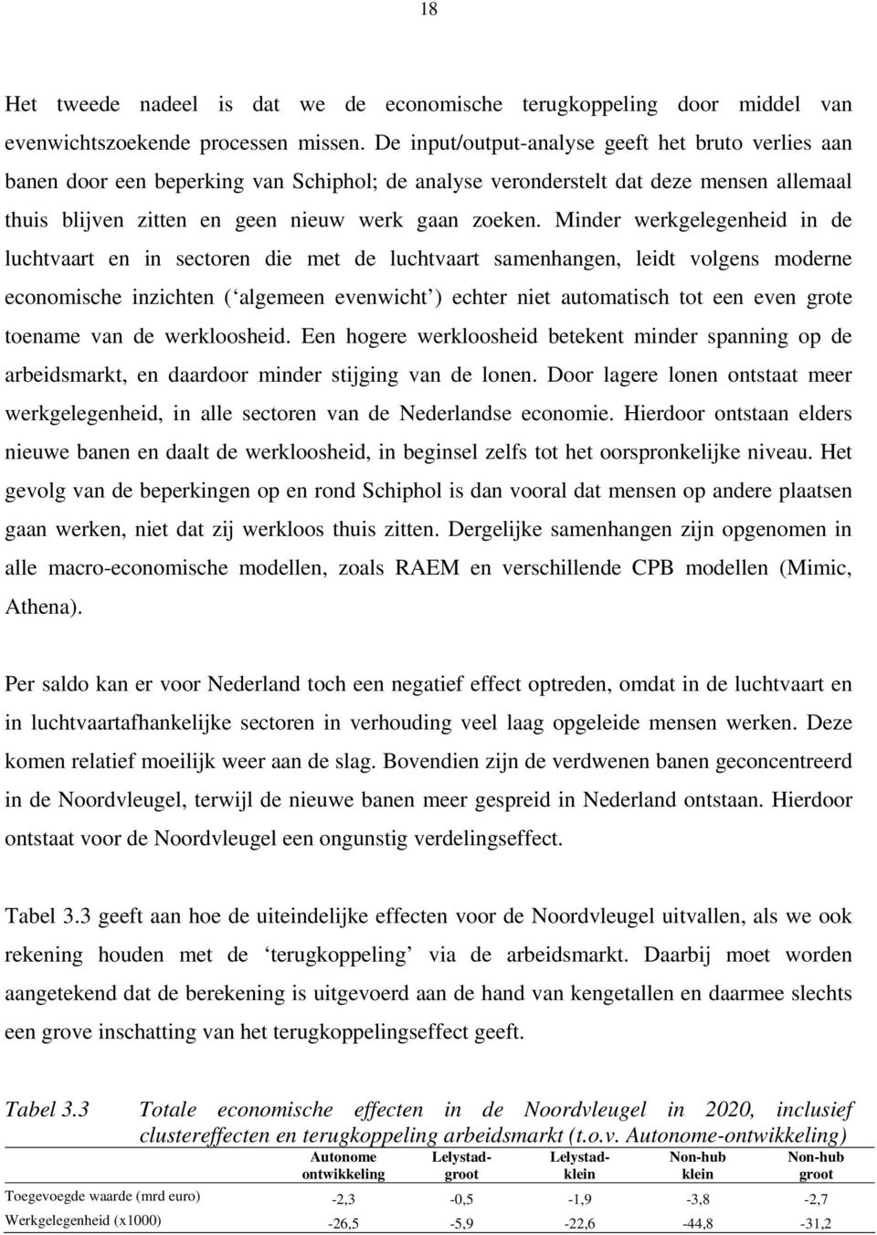 Minder werkgelegenheid in de luchtvaart en in sectoren die met de luchtvaart samenhangen, leidt volgens moderne economische inzichten ( algemeen evenwicht ) echter niet automatisch tot een even grote