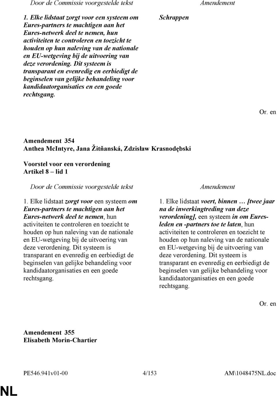 Schrappen 354 Anthea McIntyre, Jana Žitňanská, Zdzisław Krasnodębski Artikel 8 lid 1   1.