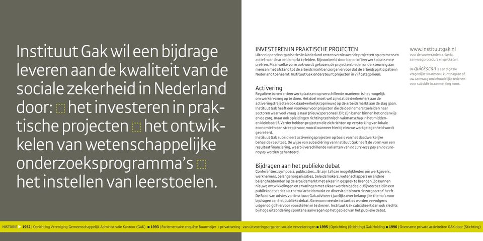 Investeren in praktische projecten Uiteenlopende organisaties in Nederland zetten vernieuwende projecten op om mensen actief naar de arbeidsmarkt te leiden.