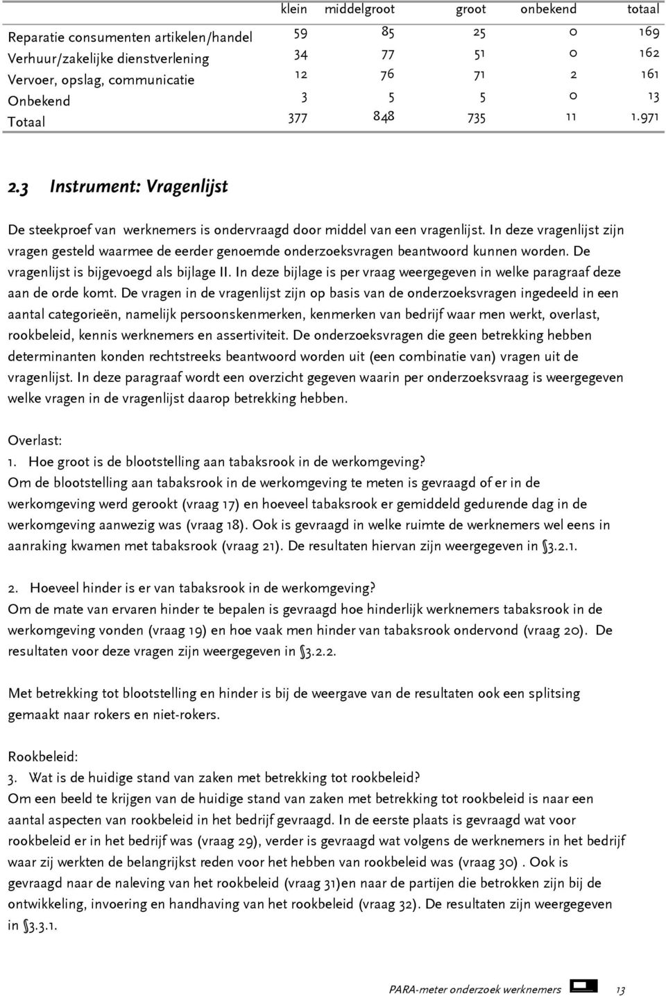 In deze vragenlijst zijn vragen gesteld waarmee de eerder genoemde onderzoeksvragen beantwoord kunnen worden. De vragenlijst is bijgevoegd als bijlage II.