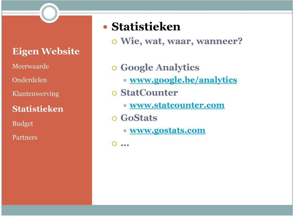 be/analytics StatCounter www.