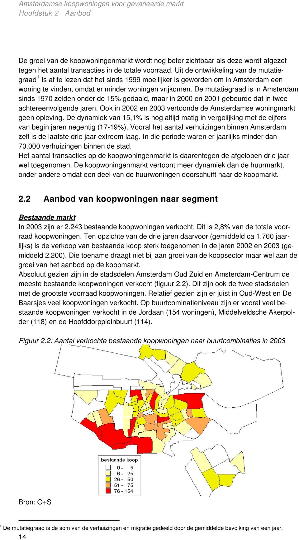 De mutatiegraad is in Amsterdam sinds 1970 zelden onder de 15% gedaald, maar in 2000 en 2001 gebeurde dat in twee achtereenvolgende jaren.