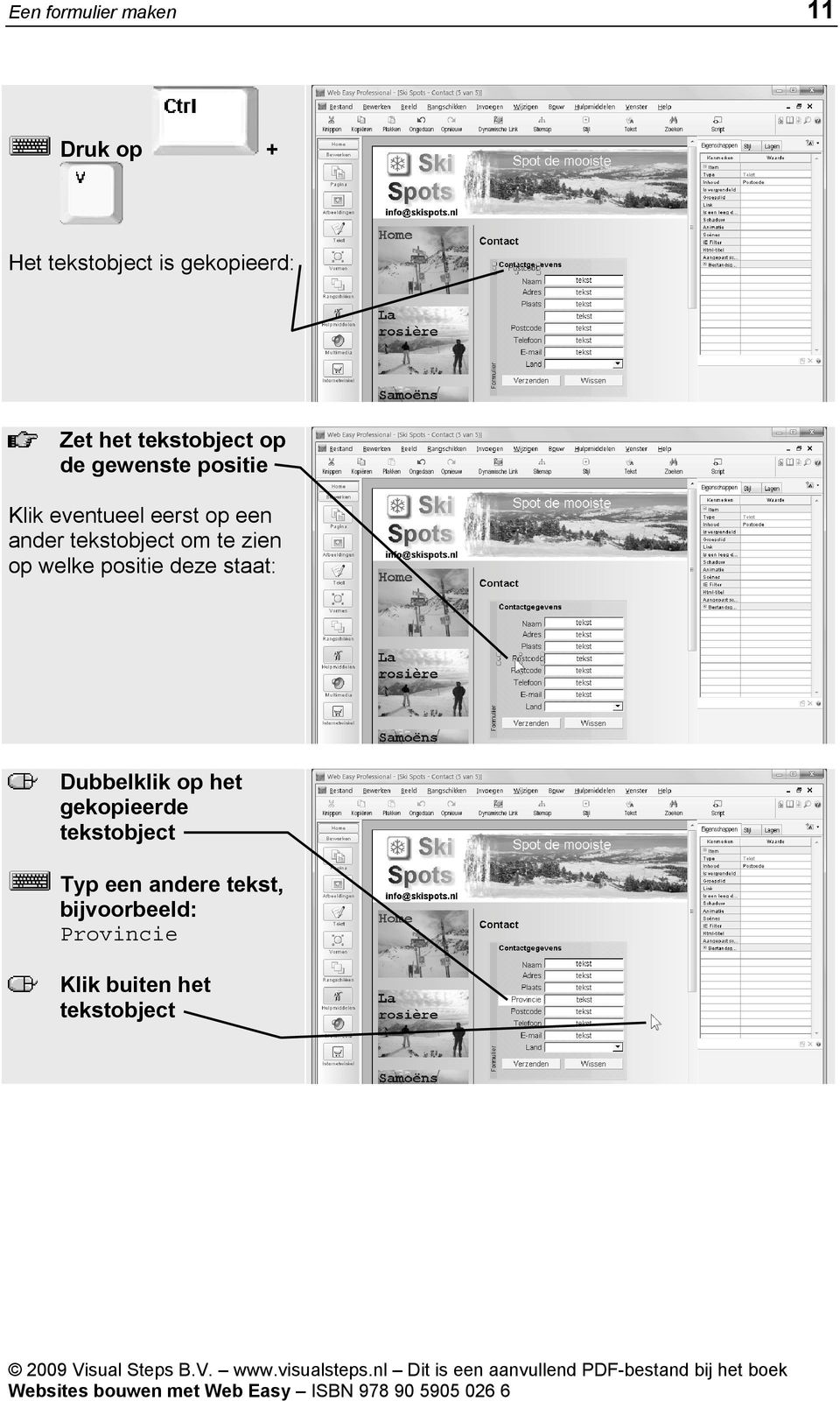 tekstobject om te zien op welke positie deze staat: Dubbelklik op het