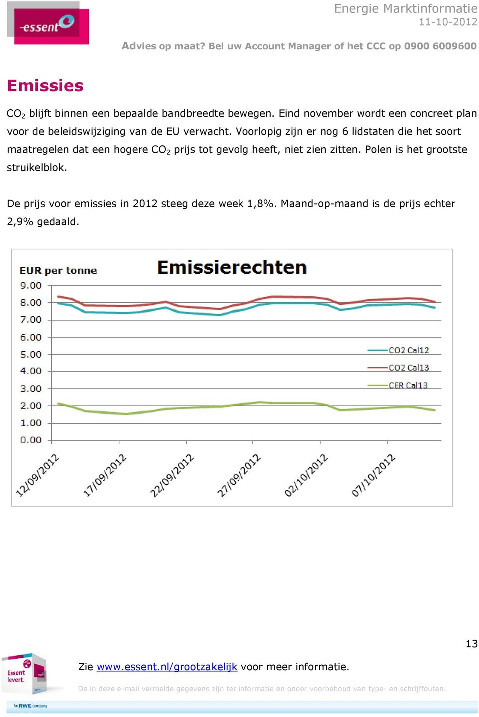 Voorlopig zijn er nog 6 lidstaten die het soort maatregelen dat een hogere CO 2 prijs tot gevolg