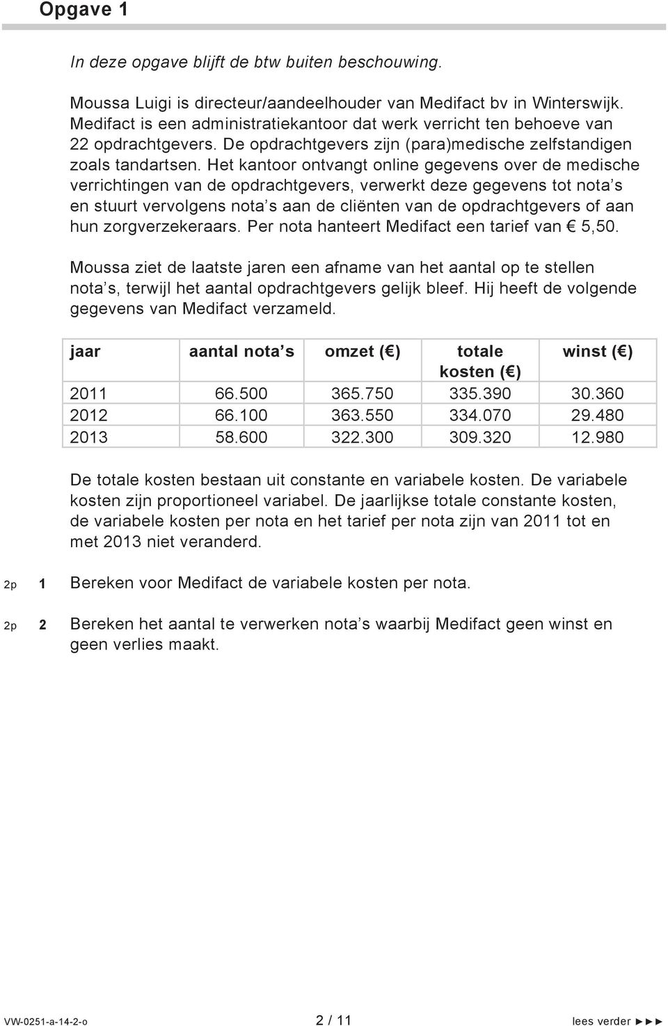 Het kantoor ontvangt online gegevens over de medische verrichtingen van de opdrachtgevers, verwerkt deze gegevens tot nota s en stuurt vervolgens nota s aan de cliënten van de opdrachtgevers of aan