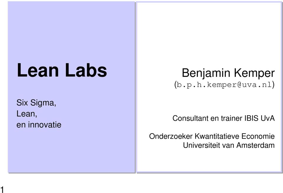nl) Consultant en trainer IBIS UvA