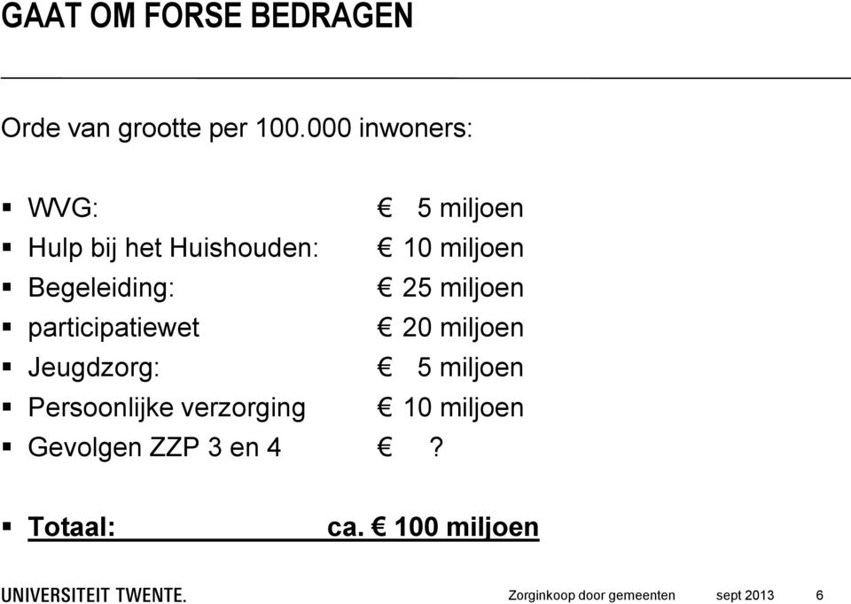 Begeleiding: 25 miljoen participatiewet 20 miljoen Jeugdzorg: 5