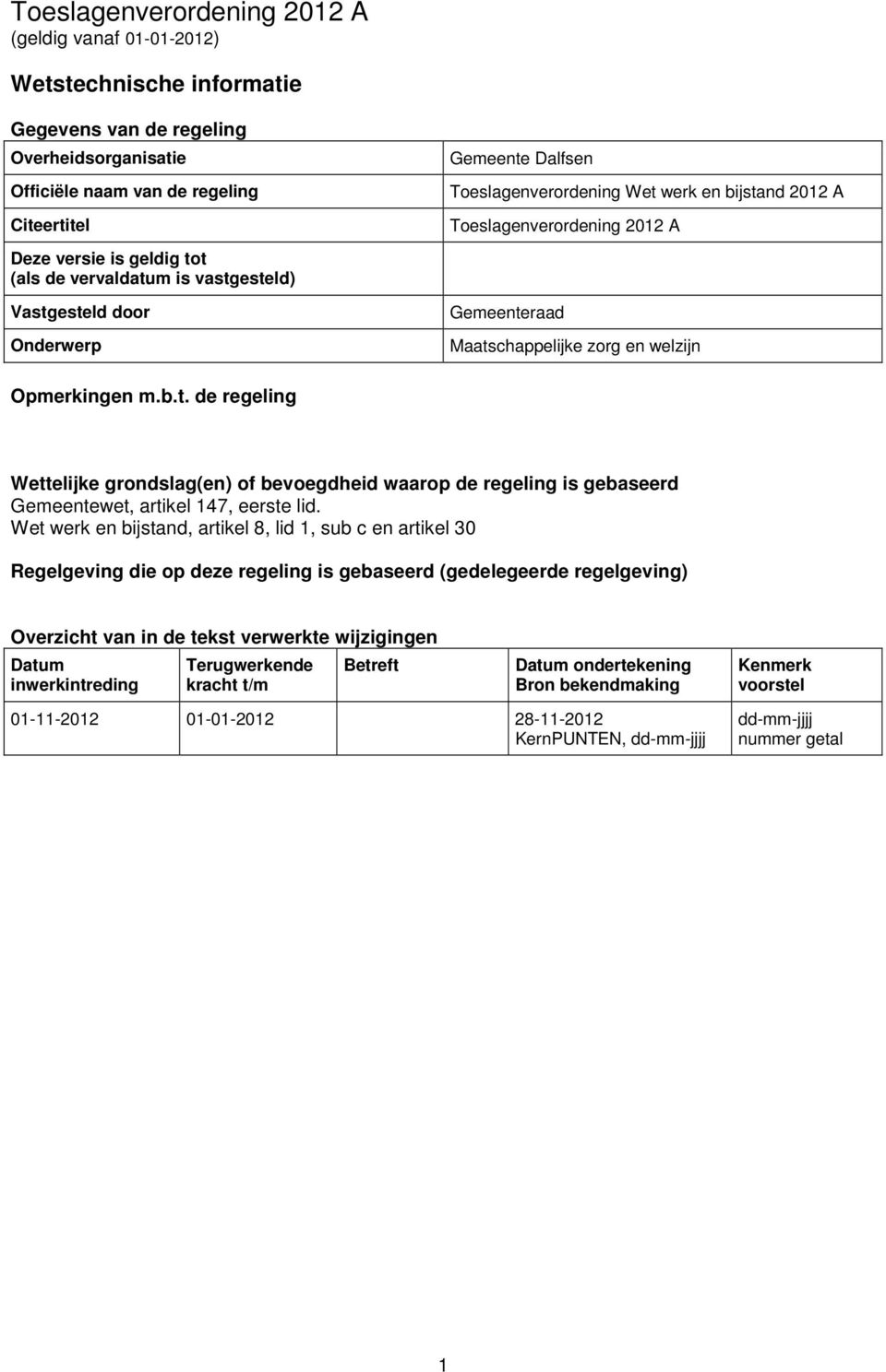 Opmerkingen m.b.t. de regeling Wettelijke grondslag(en) of bevoegdheid waarop de regeling is gebaseerd Gemeentewet, artikel 147, eerste lid.