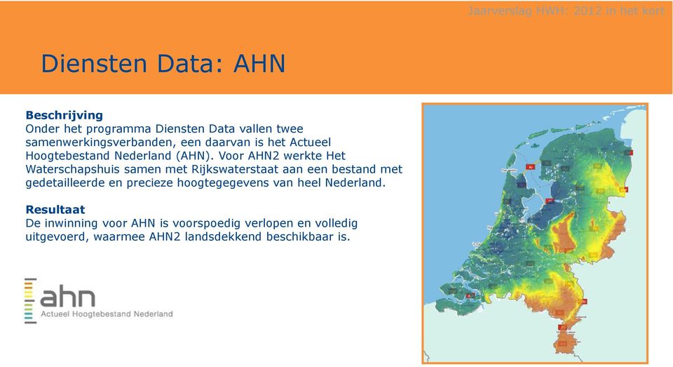 Voor AHN2 werkte Het Waterschapshuis samen met Rijkswaterstaat aan een bestand met gedetailleerde en